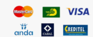 Medios de pago: MasterCard, Tarjeta D, VISA, Anda, Cabal, Creditel